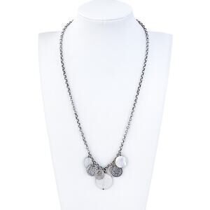 Silpada Mother of Pearl Charm Necklace | Vintage Sterling Silver 925 | 17"-19.5"